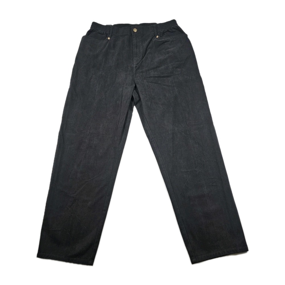 Kim Rogers Essentials Womens 14 Missy Black Stretch Pull On Pants Elastic Waist